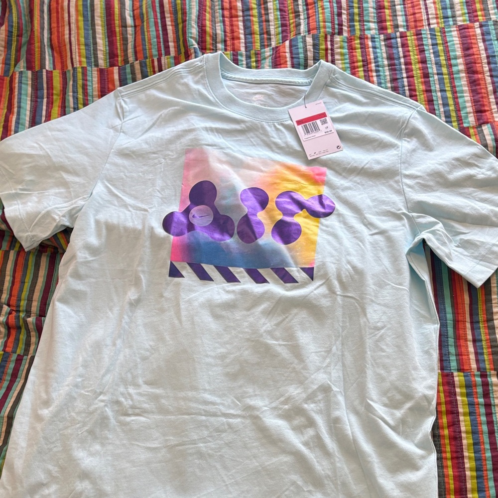Sale Nike Light Blue Men's  size large nwt super nice 90 air max foil T-shirt